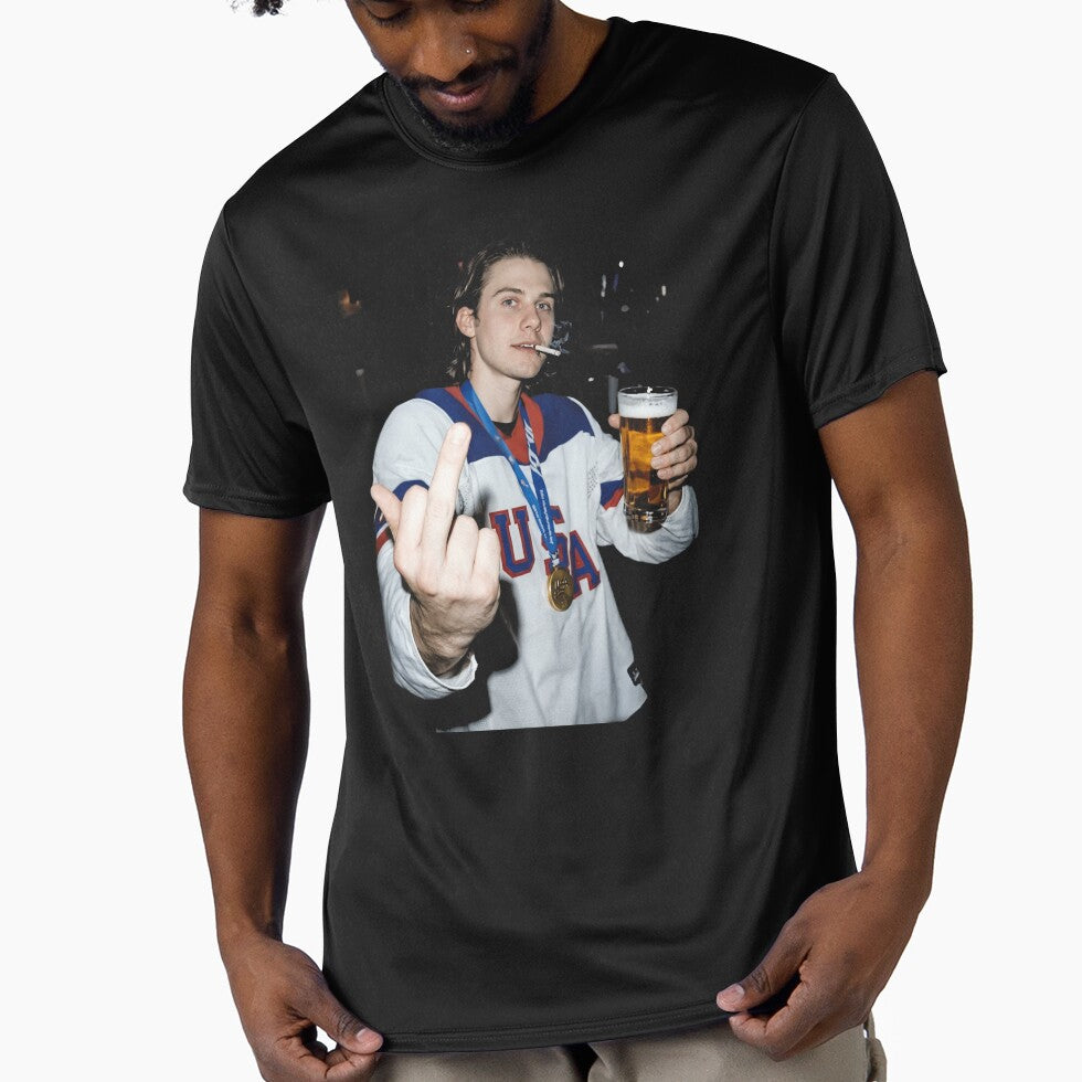Funny Jack Hughes Usa Gold Hockey by Twindluzz
