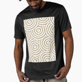 Tan and White Hypnotic Circle Pattern Pairs DE 2022 Trending Color Bamboo Screen DE6193 by ColorOfTheYears