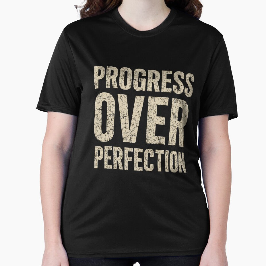 Inspiring Progress Over Perfection Graphic Unisex Shirt by ThreadQuirk