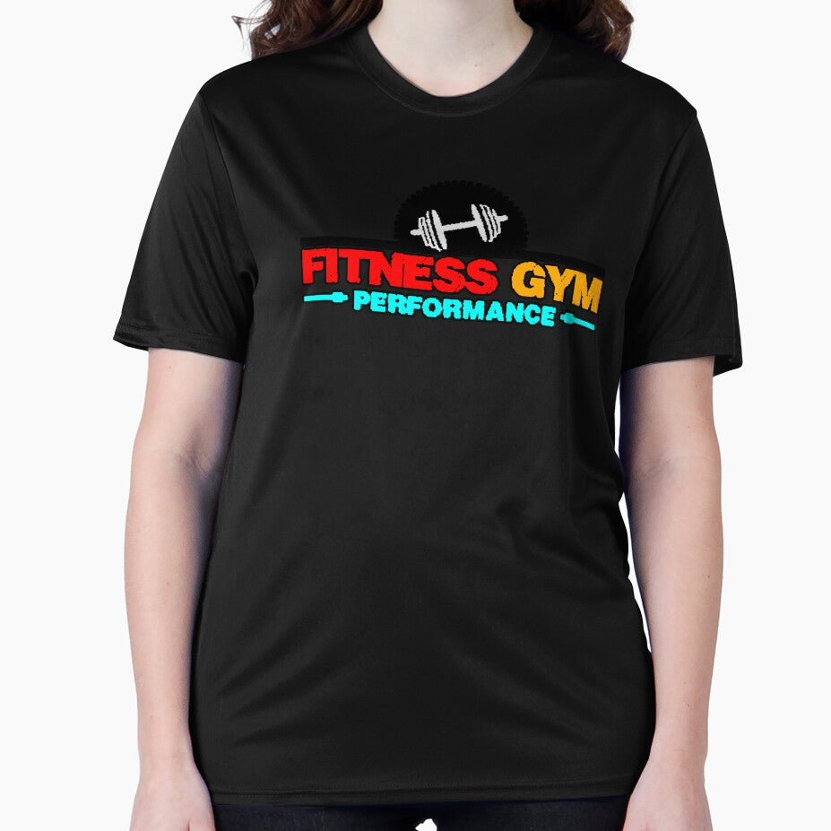 Fitness Gym Performance Dumbbell Logo Workout Shirt by AstronautMerch
