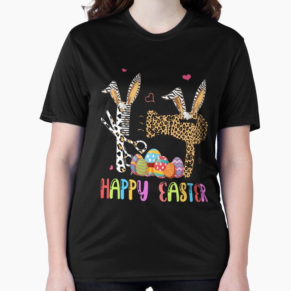 Two Easter Hair Stylist Tools Bunny Leopard Funny Easter Eggs Hair Stylist Lover Happy Easter by PatickCa