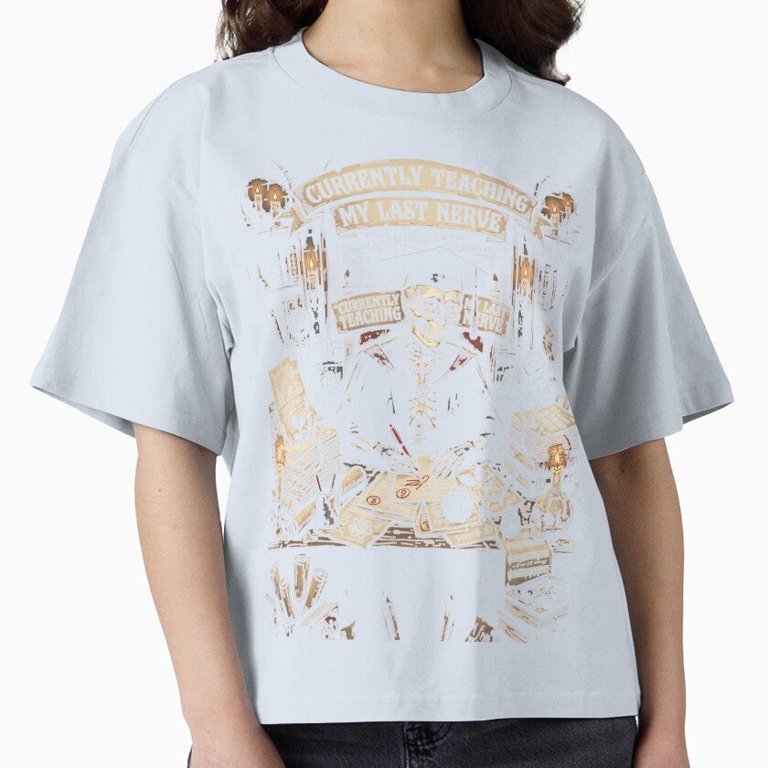 Currently Teaching My Last Nerve Funny Gothic Skeleton Teacher by printedartgoods