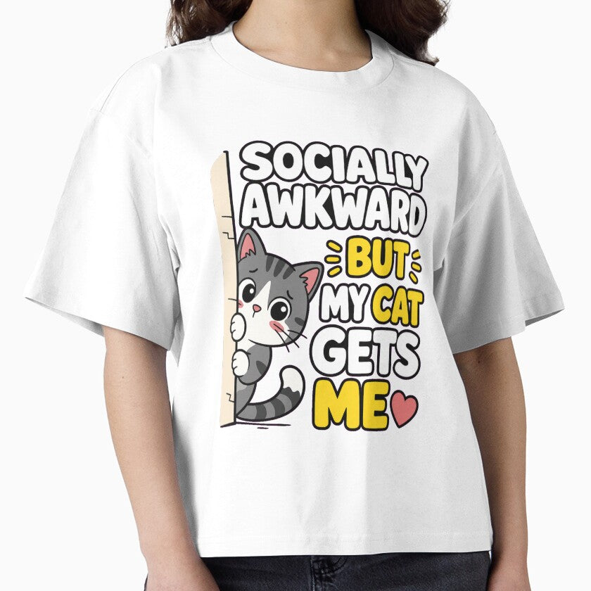 Socially Awkward But My Cat Gets Me Funny Cat by VisualArtsOasis