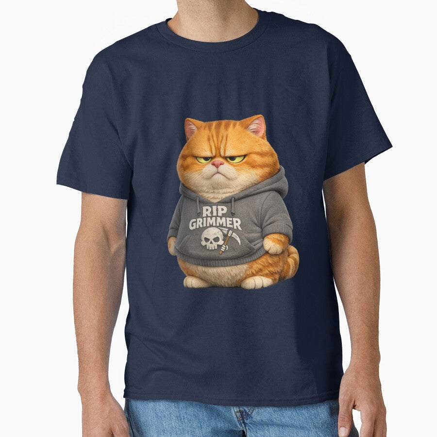 Grumpy Orange Cat in Hoodie | Cute Dark Humor Cat Illustration by Grump and Co