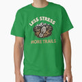 Less Stress More Trails | Trail Running Mountain Runner T-Shirt by The Hairy Melon
