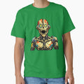 creepy robot illustration — dark sci‑fi tee design by SoftSproutstu
