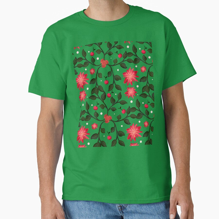 Cherry Blossom Floral Vine Pattern with Cherries by HopeAndHustle