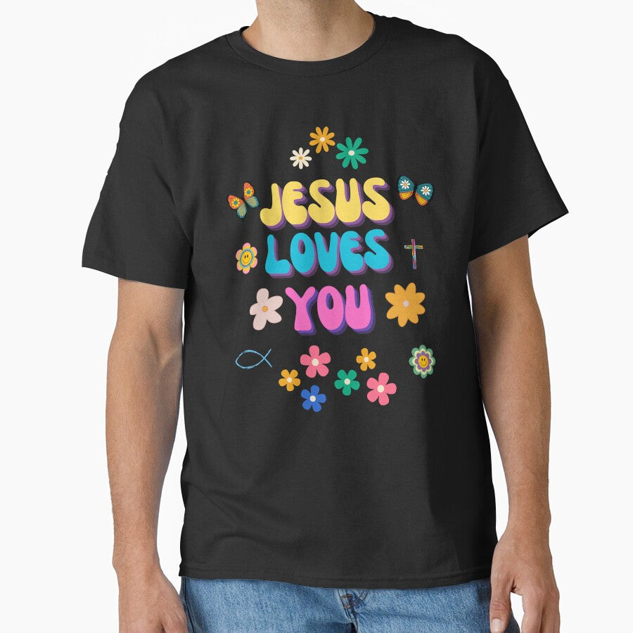 Jesus Loves You retro design by BeansHotTees