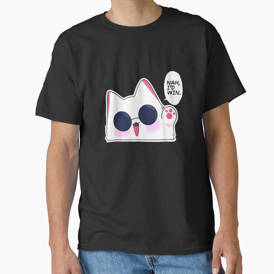 Nah I'd Win Gojo Cat Japanese Meme Funny T-Shirt by DArtfulStudio