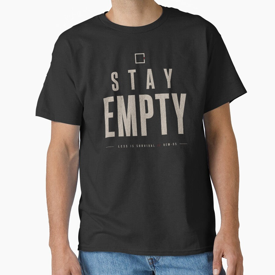 Stay Empty: Less Is Survival – Minimalist Dark Aesthetic Typography by No Excuses Supply