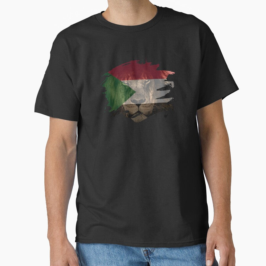 Sudan Flag & African Lion Picture   Sudanese Pride T Shirt by ockshirts