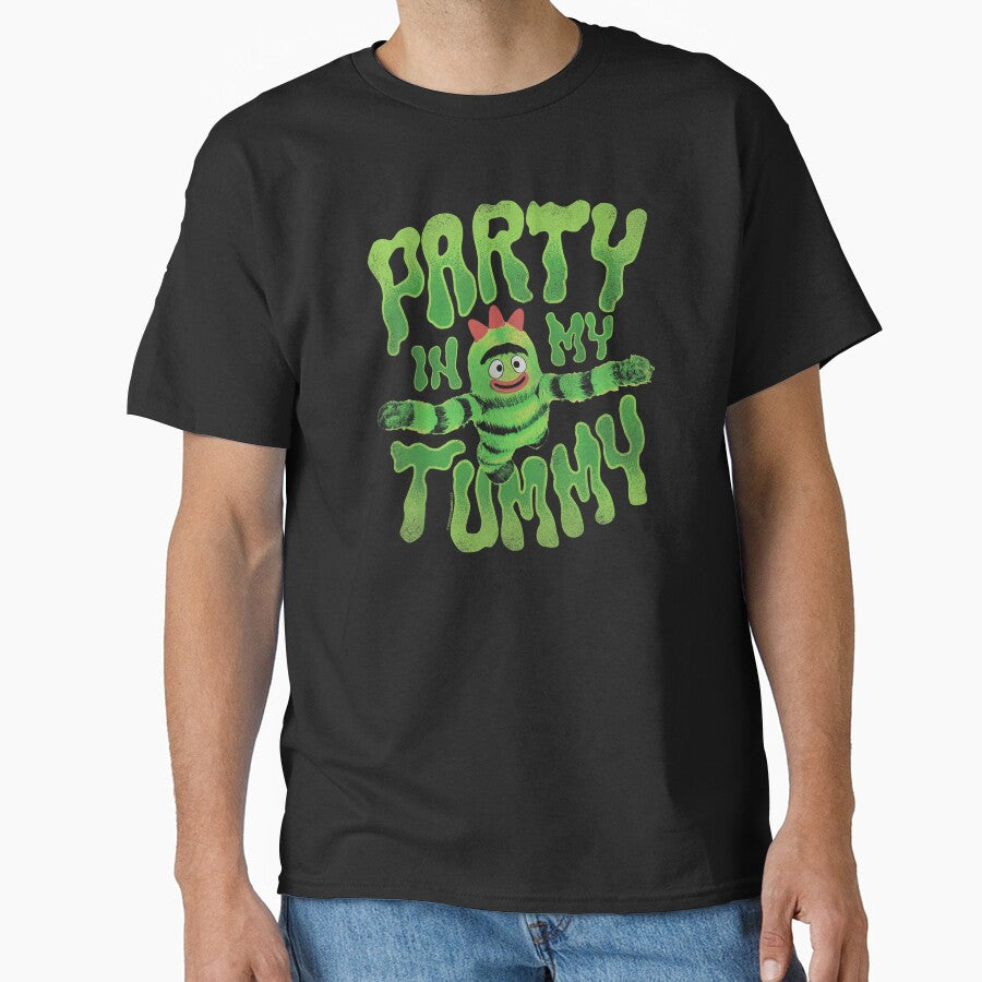 Yo Gabba Gabba Brobee Party In My Tummy Slime Typography Kid T-Shirt by DonnaLoly