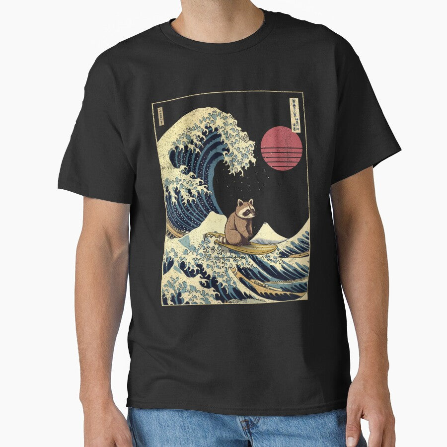 Raccoon Kanagawa Japanese Surfing Wave by rafaeltto