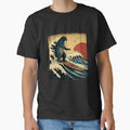 Godzilla Surfing The Great Wave by Hokusai Funny Parody by ShakethaRobin
