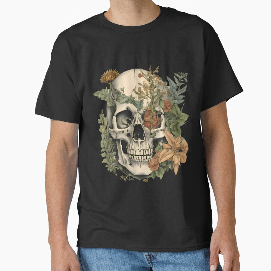 Skull And Roses Gothic Botany Illustration by mxelmurwemb46