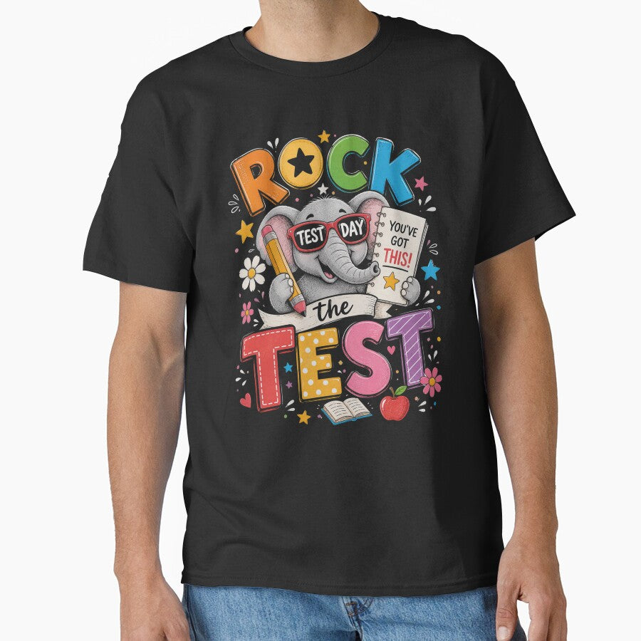 Rock The Test Day Funny Elephant Exam Testing Day School by OlakunleOloroz