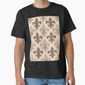 Neutral Earthy Tone Fleur-de-lis Royal Design by PatternTitan