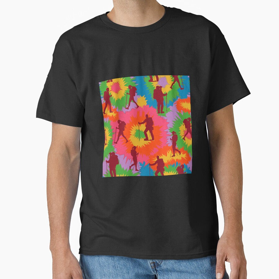 Hiking Colorful Tie Dye Vector Sport Pattern by VickyCloset
