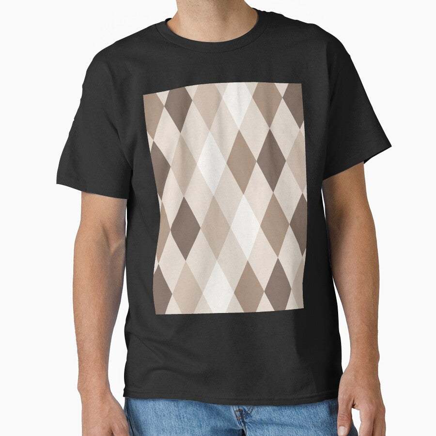 Neutral Earthy Tone Harlequin Diamonds Design by PatternTitan