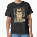Cute Pomeranian Dog Wearing Cool Sunglasses Drinking Luxury Champagne Celebration Graphic by HarinDonreka