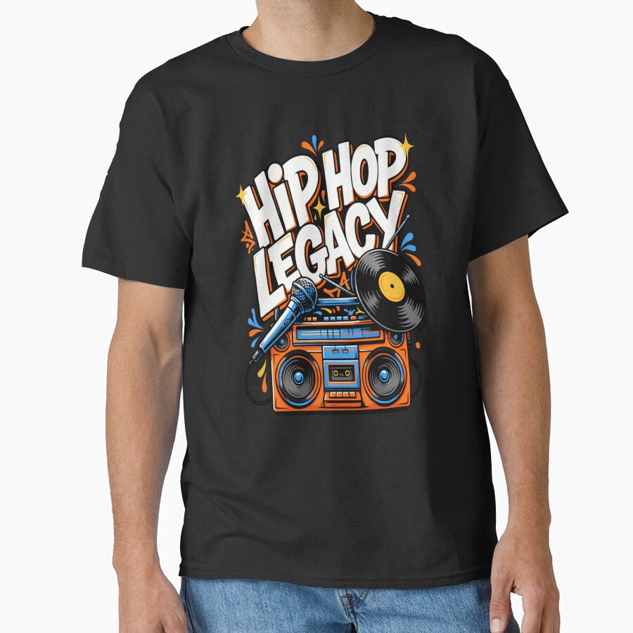 Hip Hop Legacy – Boombox Microphone Vinyl Hip-Hop Design by Midnight Veil Designs