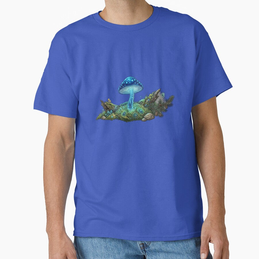 Glowing Bioluminescent Mushroom in Enchanted Moss by GrzywaM