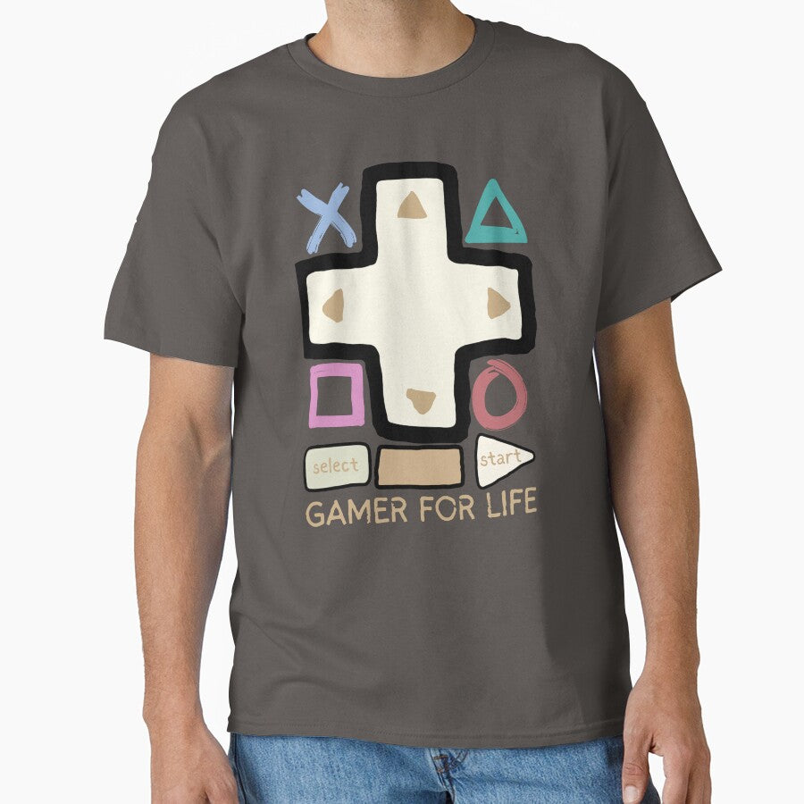 GAMER FOR LIFE-– Retro Controller Minimalist Gaming Design by KomixsDesign