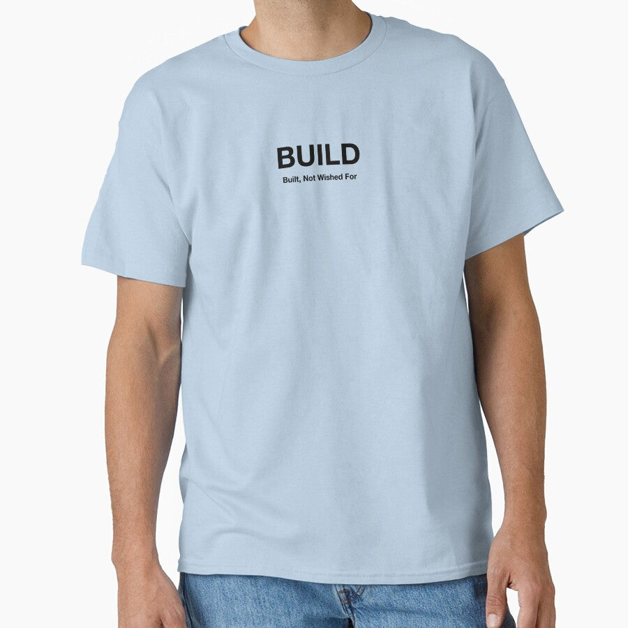 BUILD – Built, Not Wished For | Motivational Minimalist Typography Design by EditionN