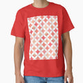 Floral, Stripe and Spots on Pink Red Circle & Diamond Pattern by TeeGeeTees