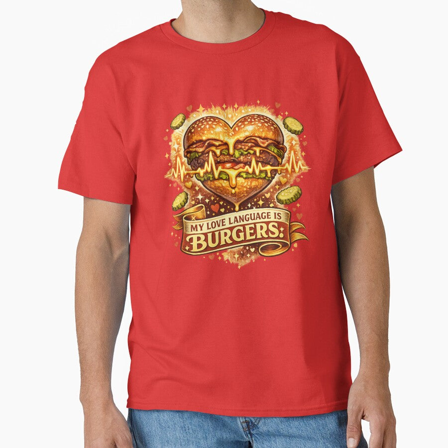My Love Language Is Burgers: Heartbeat EKG Romance Love Declaration by irfanshikh