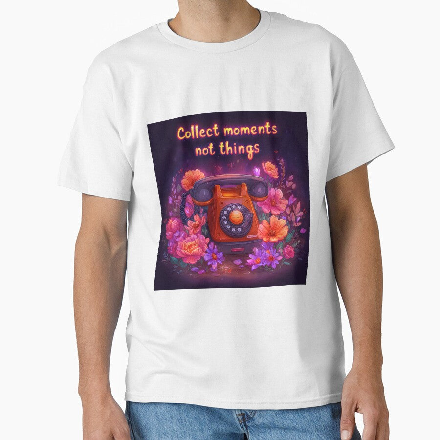Retro Telephone with Flowers and Inspirational Quote by CreativeLarysa