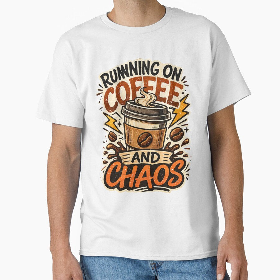 Running On Coffee And Chaos Funny Coffee Quote by Tropivaro