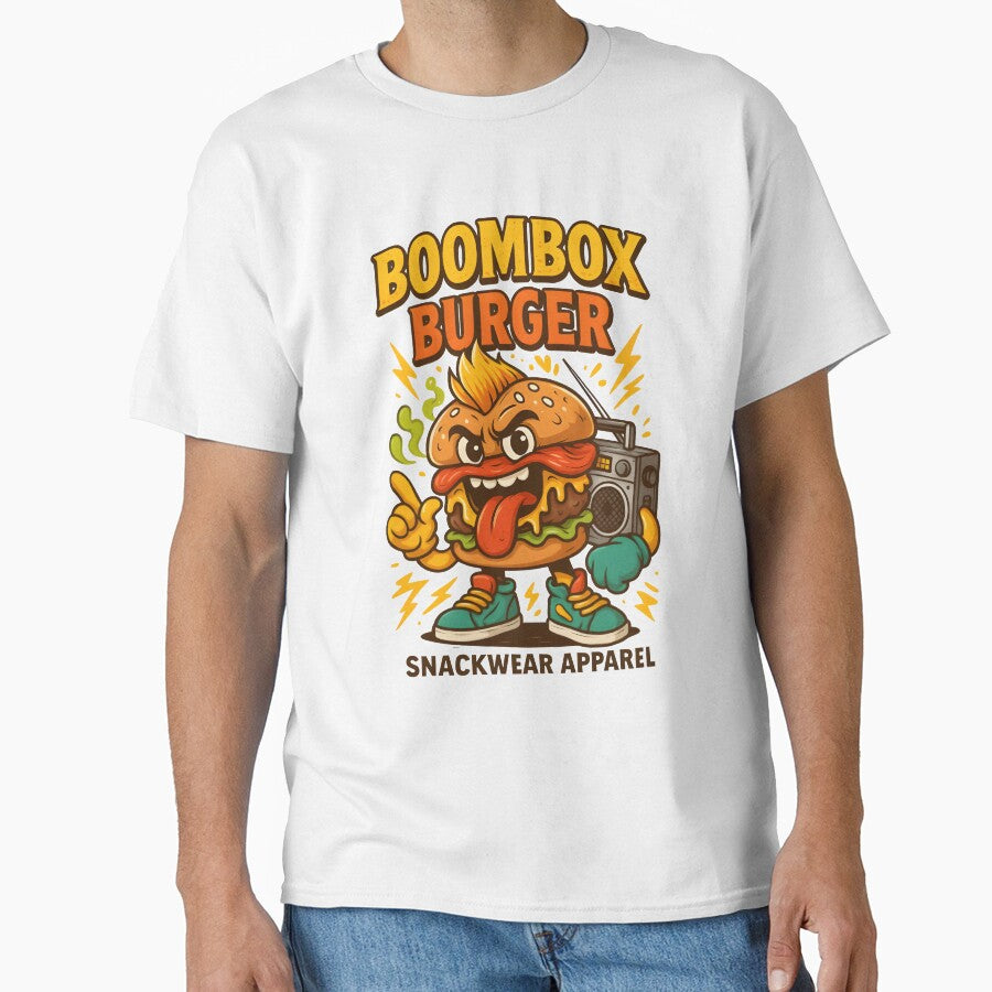 Boombox Burger – Drop the Beat, Not the Bun by Snackwear Apparel