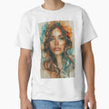 Abstract Portrait of young woman with flowers by SparroCreative