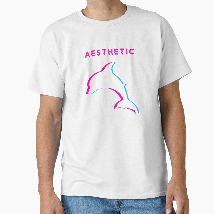 Vaporwave Dolphin Gift Aesthetic dolphin Glitch Style by D-C-Designs