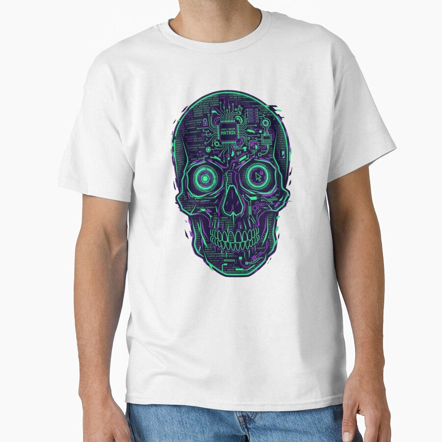 Digital Skull Hacker Cyberpunk Shirt by KurtByteStudio