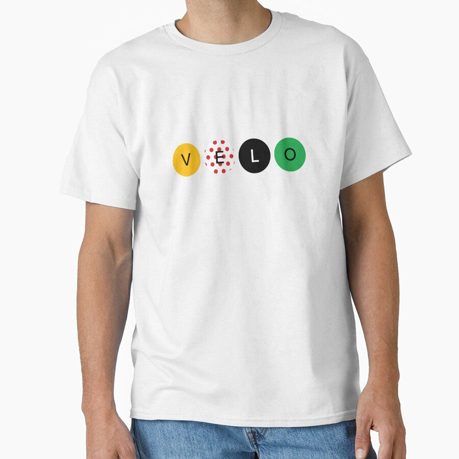 Vélo Cycling Jersey Colors Minimalist Graphic Tee by Just Jollity