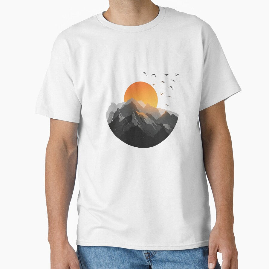 Minimalist Mountain Sunset Design by WormJ