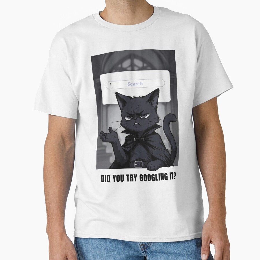 Funny Sarcastic IT Support Cat Did You Try Searching Tech Help Quote by Amber Sky Creations
