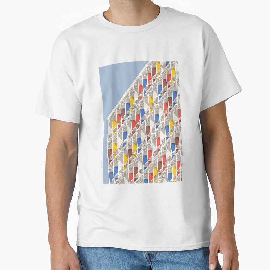 Le Corbusier architecture minimalist illustration Facade Cité Radieuse by DANE_Projects