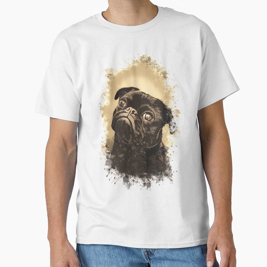Vintage Pug ✪ Cute Retro Abstract Painting Art Style for dog Lovers and owners by Naumovski
