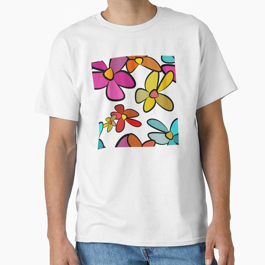 Fun Retro 60s Hippy Groovy Flower Power - Caroline Laursen Original by Caroline Laursen