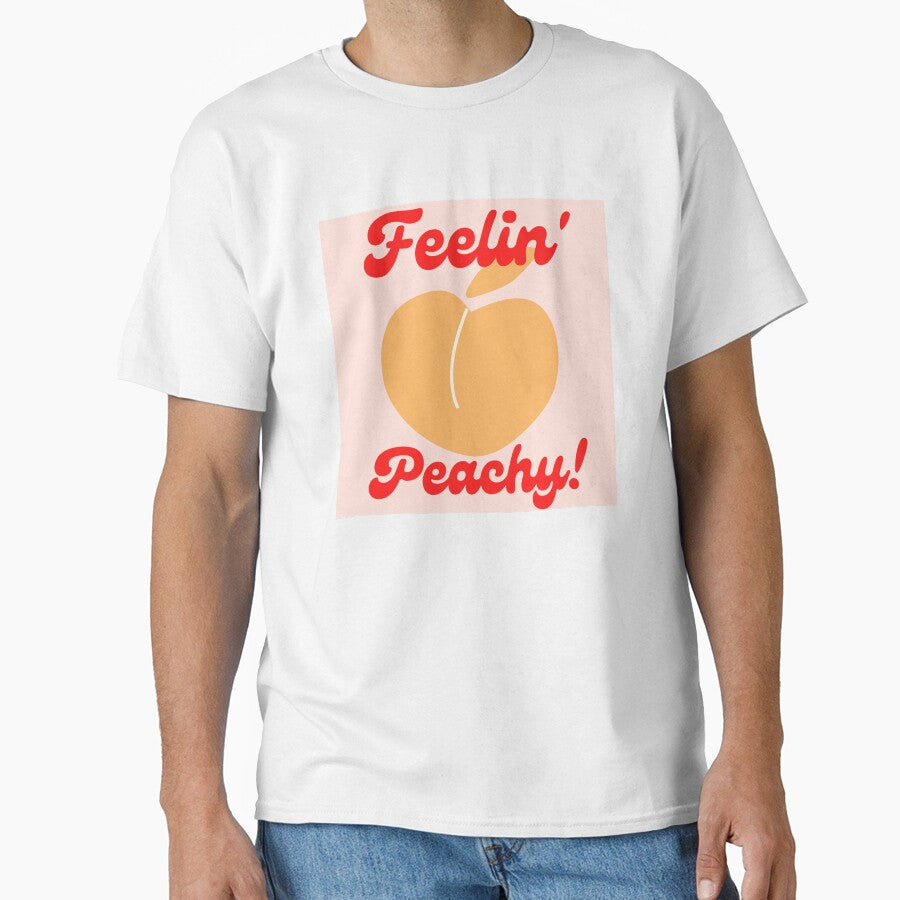 Feeling Peachy Retro Graphic With Red Typography by mainsqueezemar