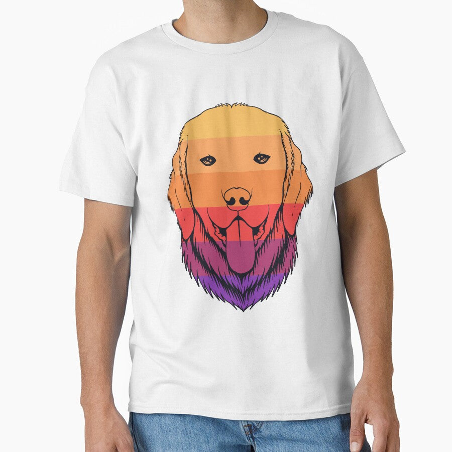 Golden Dog Retriever Retro Colorful by Fine Art California