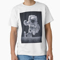 An astronaut floats above a farm. (Based on Interstellar) Blue style by Drawings Project