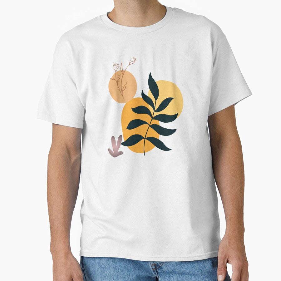 Minimalist Abstract Terracotta Geometric Shapes and Botanical Leaves by vibecraft_studio2