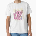 Kawaii Axolotl drinking Strawberry milk - boba tea by Paperfly Studio