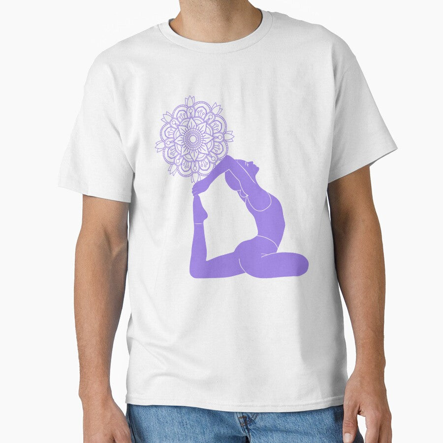 King Pigeon Yoga Pose With Mandala by Laanas