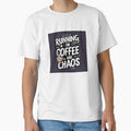 Running on Coffee and Chaos - Funny Coffee Quote Design by Irene Catchmind