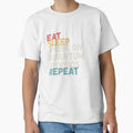 Eat Sleep Think on Quantum Physics Repeat – Vintage Sunrise Distressed Text Design by Graphicarium Shop